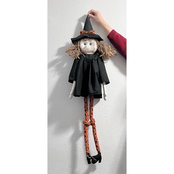 45" Halloween soft sculpture witch shelf sitter spooky